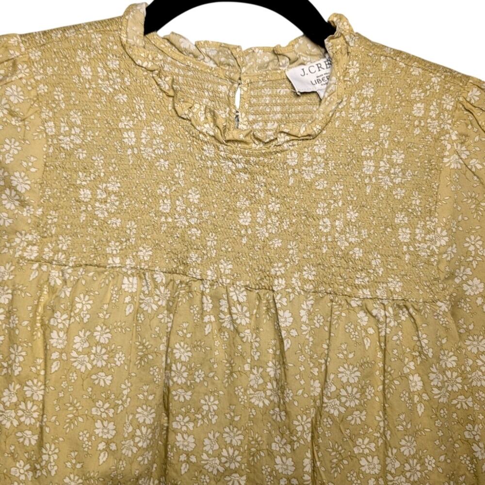 J. Crew Women's Liberty Fabric Vintage Yellow Floral Blouse Size XS - Picture 4 of 14